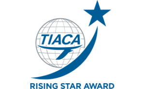 TIACA Rising Star Award logo with globe