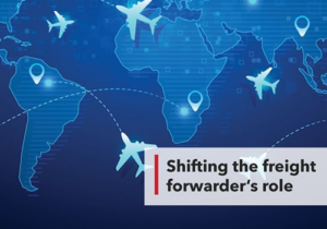 Global air freight network map with planes