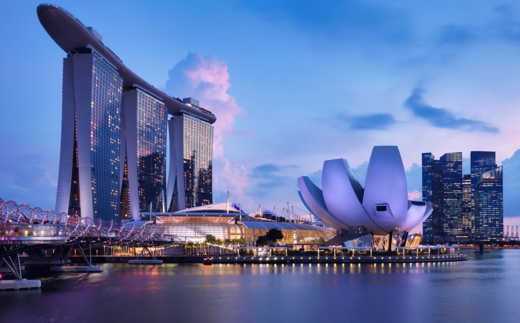 Marina Bay Sands and ArtScience Museum skyline